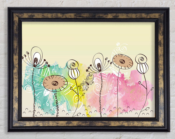 Pastel Garden Framed Print