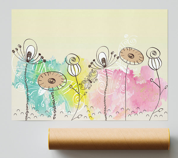Pastel Garden Poster
