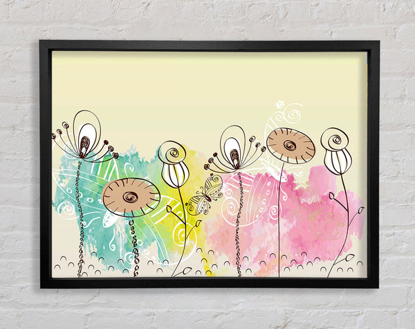 Pastel Garden Framed Print