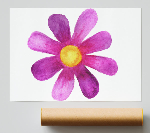Pink Daisy Face Giclee Print