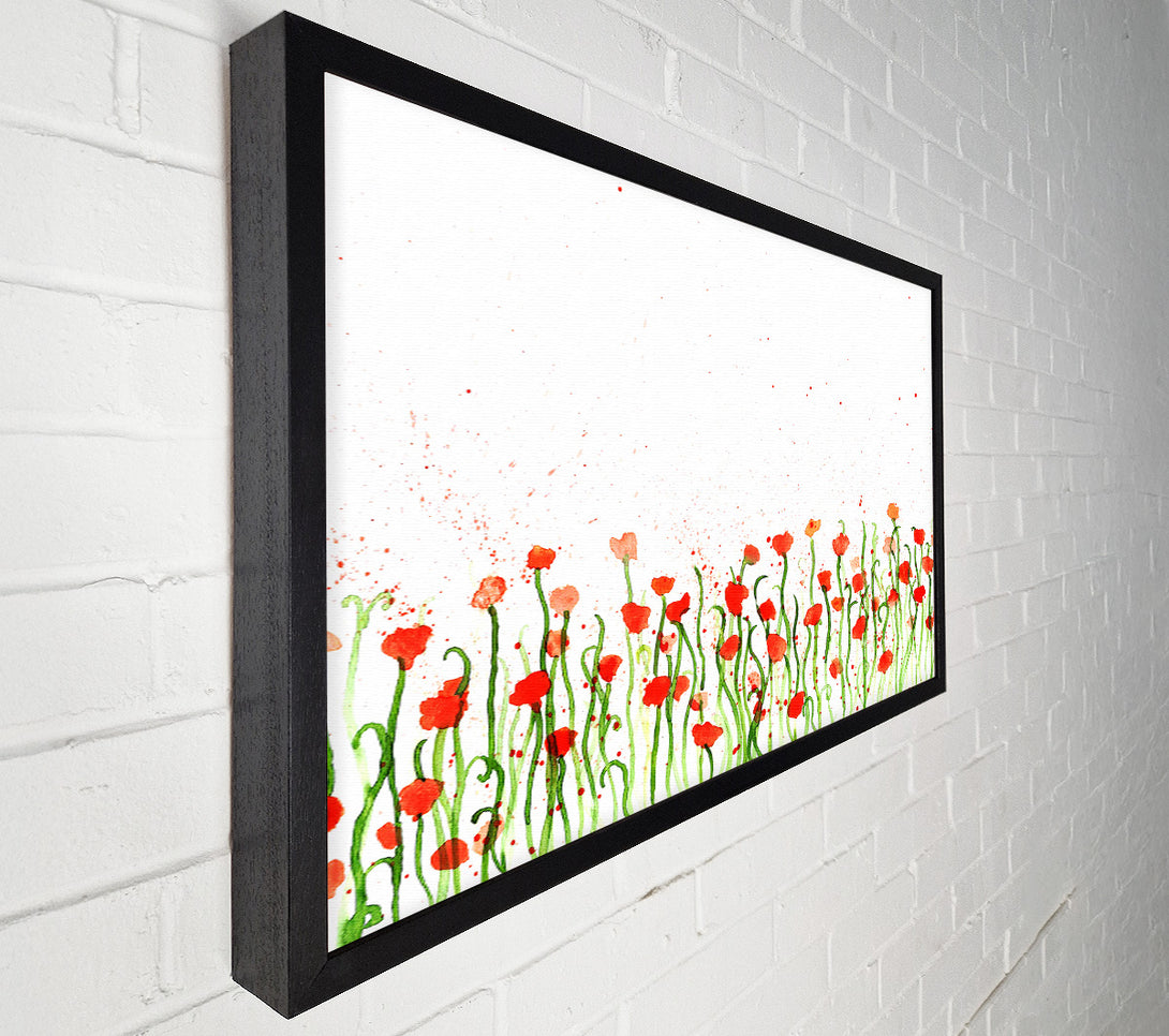  A Canvas Print of Red Poppy Garden Splash Canvas Art