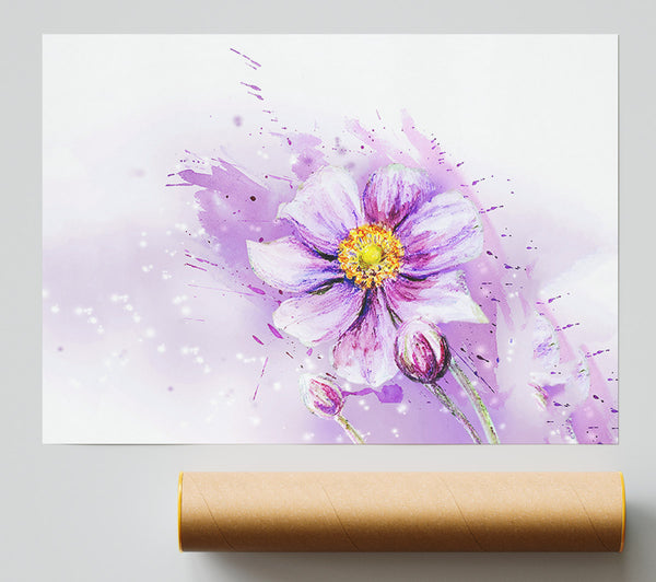Purple Daisy Bloom Poster