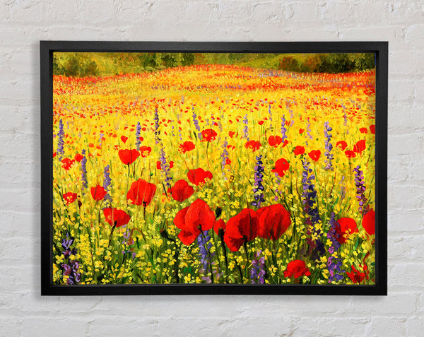 Poppy And Larkspur Magic Framed Print