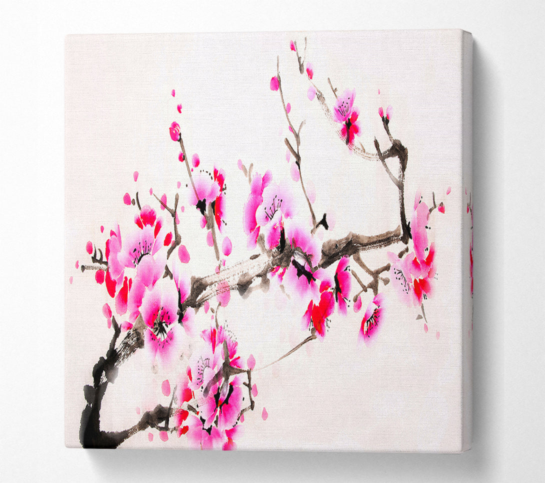  A Canvas Print of Cherry Tree Painting Canvas Print