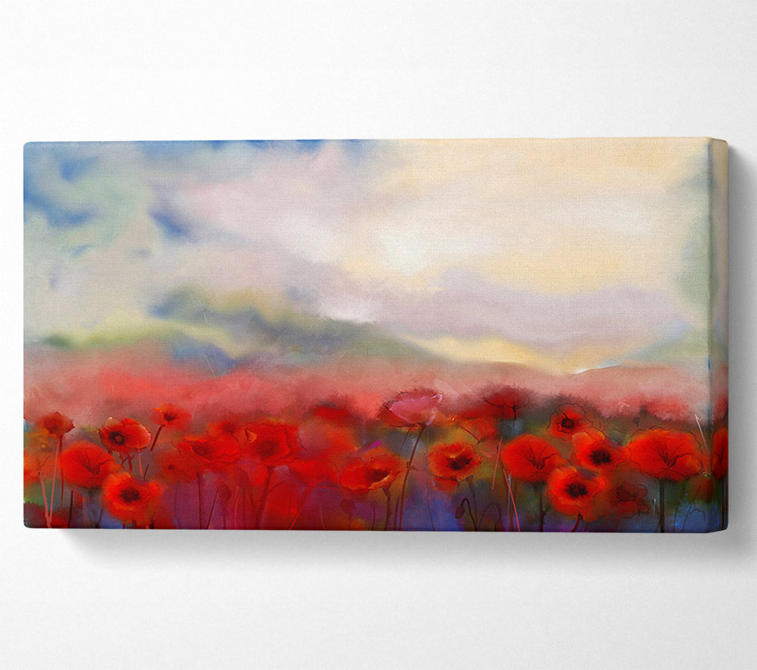  A Canvas Print of Poppy Field Abstract Canvas Wall Art