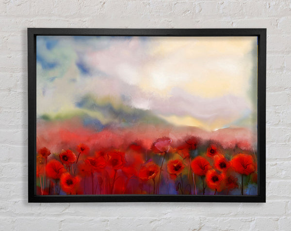 Poppy Field Abstract Framed Print