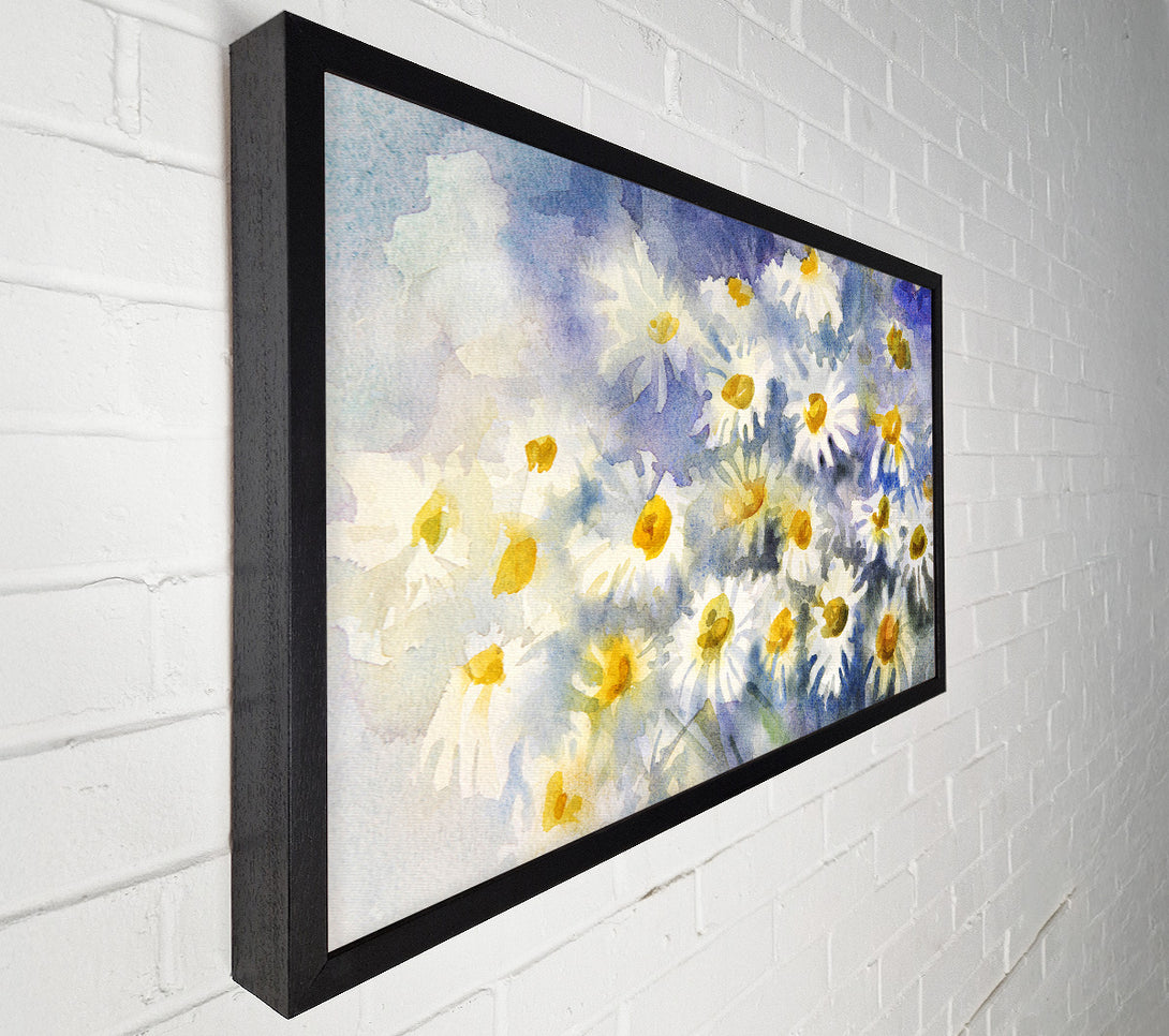  A Canvas Print of Abstract Daisy Blues Canvas Wall Art