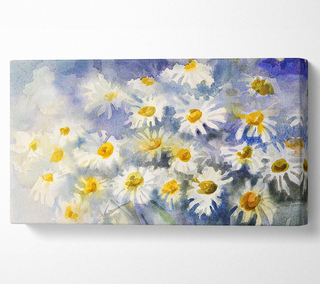  A Canvas Print of Abstract Daisy Blues Canvas Wall Art