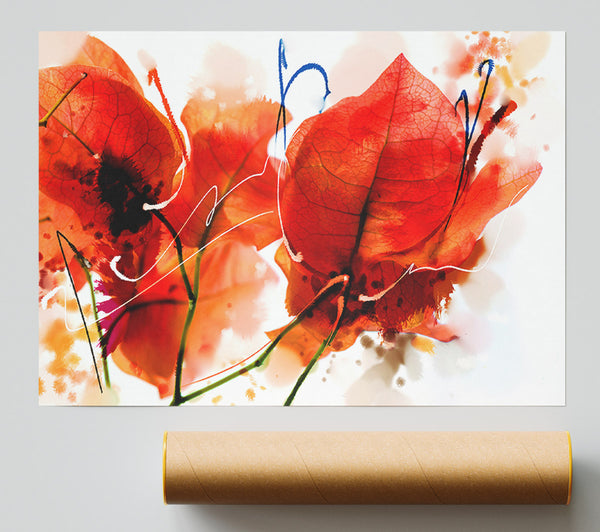 Red Autumn Leaves Giclee Print