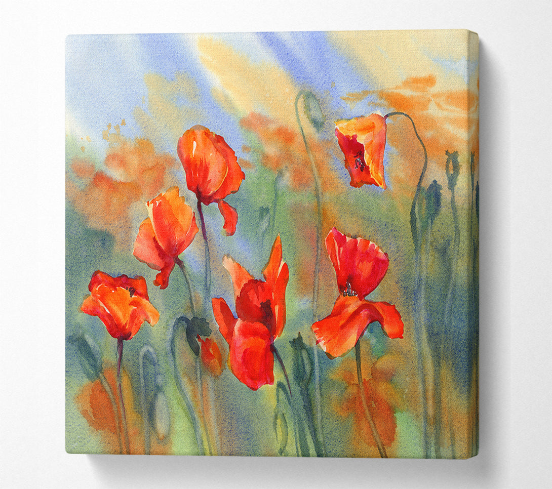  A Canvas Print of Poppy Abstract Canvas Wall Art