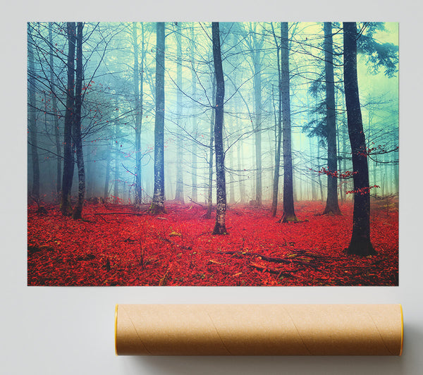 Mist In The Red Forest Giclee Print