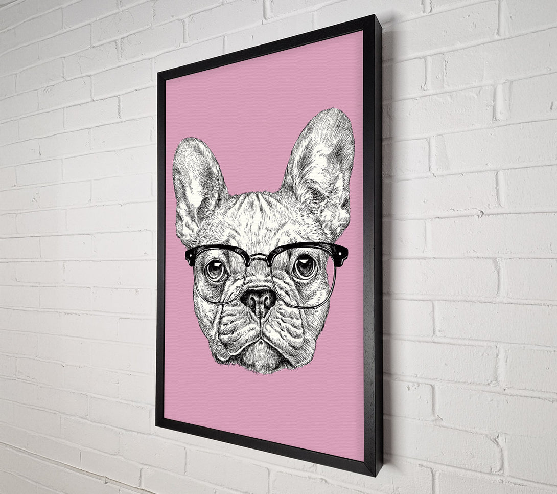  A Canvas Print of French Bulldog In Glasses Canvas Wall Art