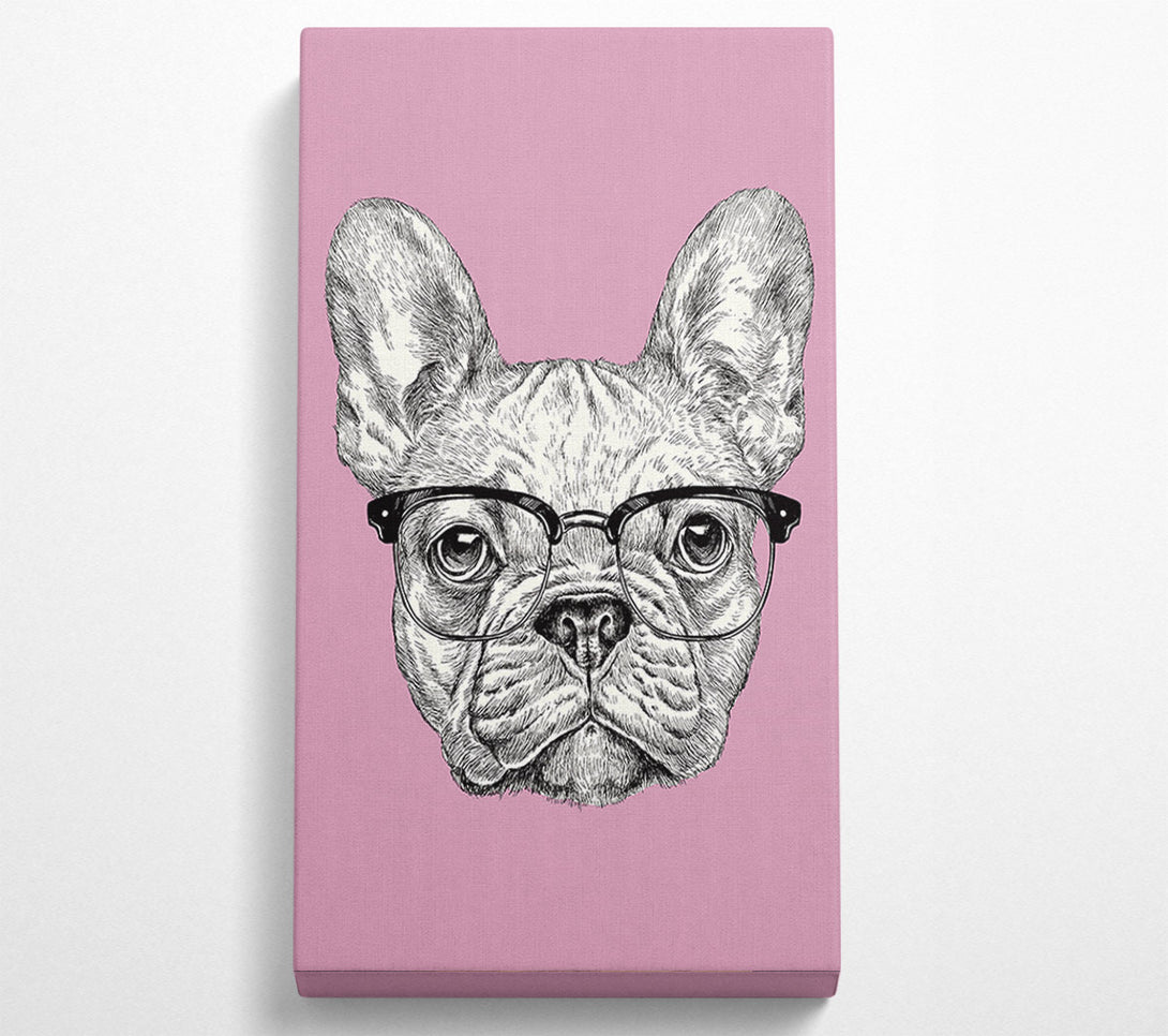  A Canvas Print of French Bulldog In Glasses Canvas Wall Art