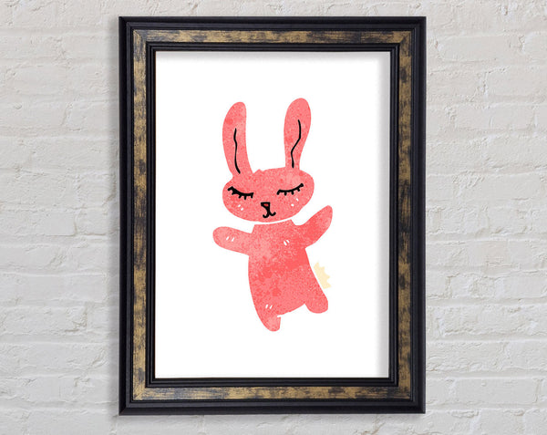 Pink Bunny Hug Framed Print