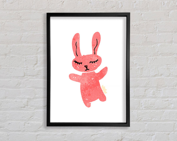 Pink Bunny Hug Framed Print