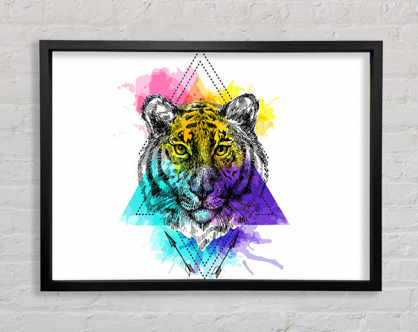 Tiger Paint Splat Framed Print
