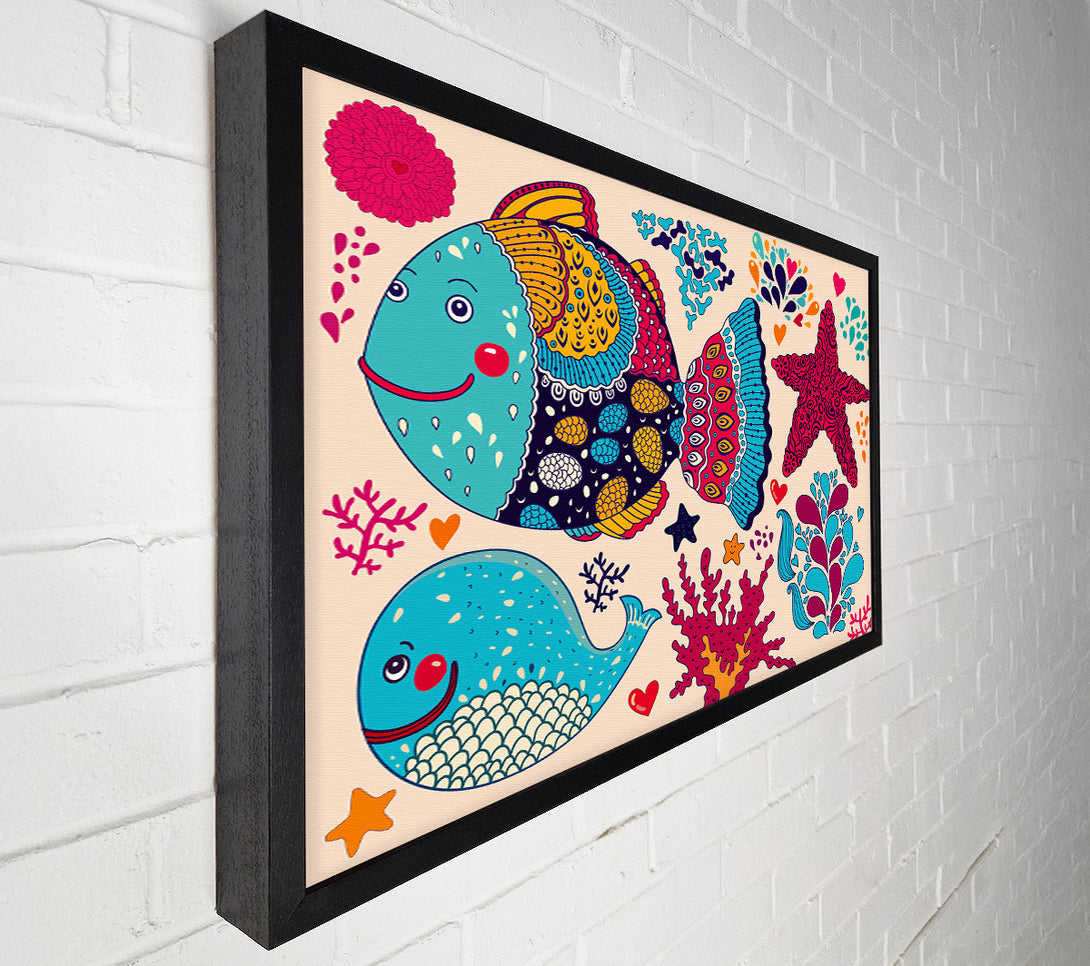  A Canvas Print of Happy Fish Canvas Wall Art