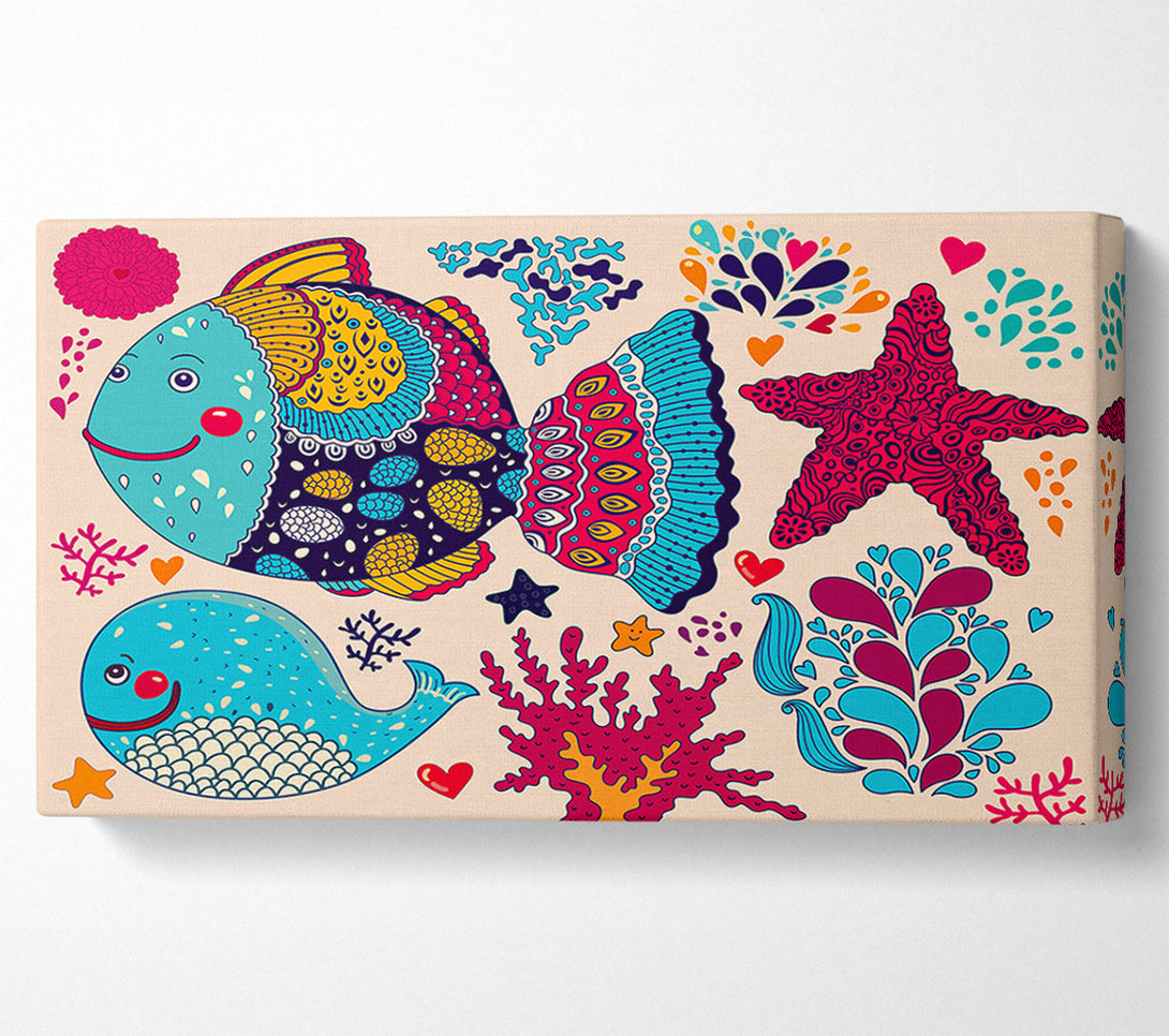  A Canvas Print of Happy Fish Canvas Wall Art