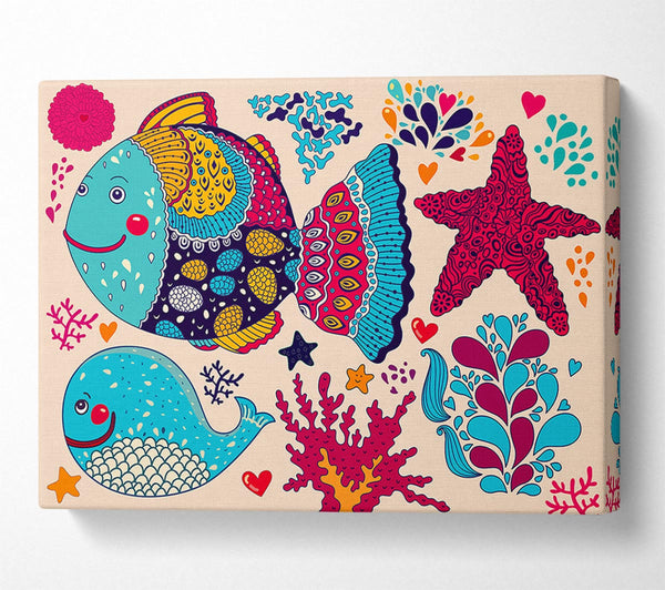  A Canvas Print of Happy Fish Canvas Wall Art