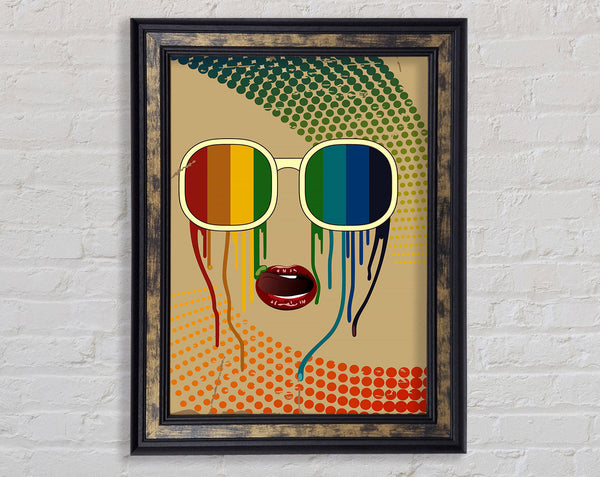 Funky Rainbow Sunglasses Framed Print