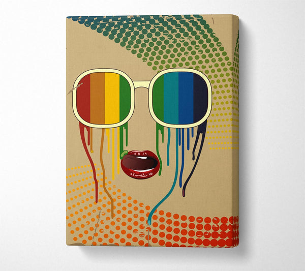  A Canvas Print of Funky Rainbow Sunglasses Canvas Art