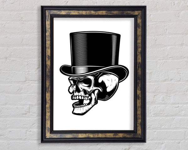 Top Hat Skull Framed Print