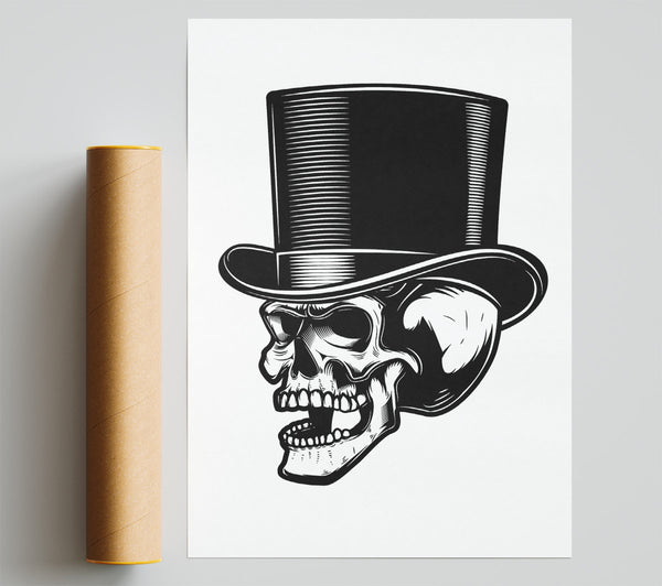 Top Hat Skull Poster