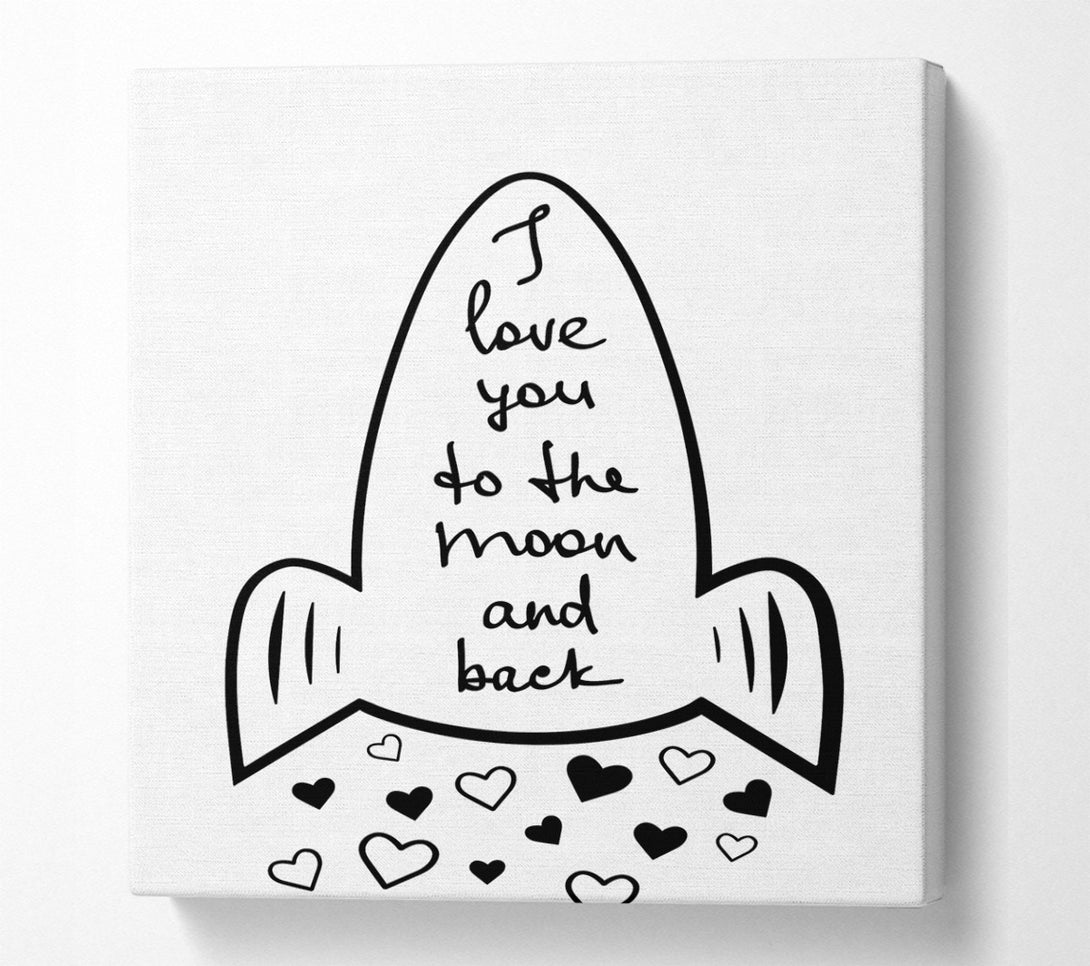  A Canvas Print of Angel Rocket I Love You Canvas Print