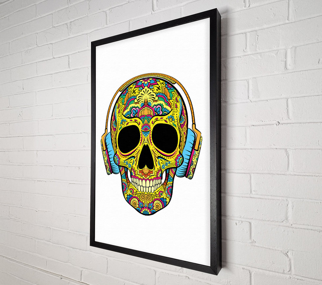  A Canvas Print of Headphones Skull Canvas Art