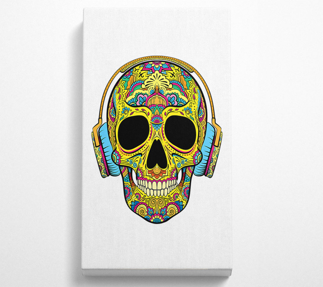  A Canvas Print of Headphones Skull Canvas Art