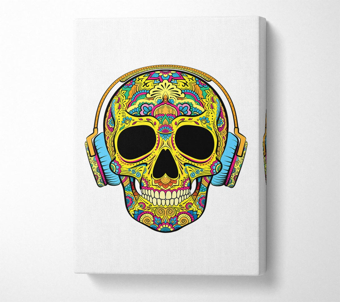  A Canvas Print of Headphones Skull Canvas Art