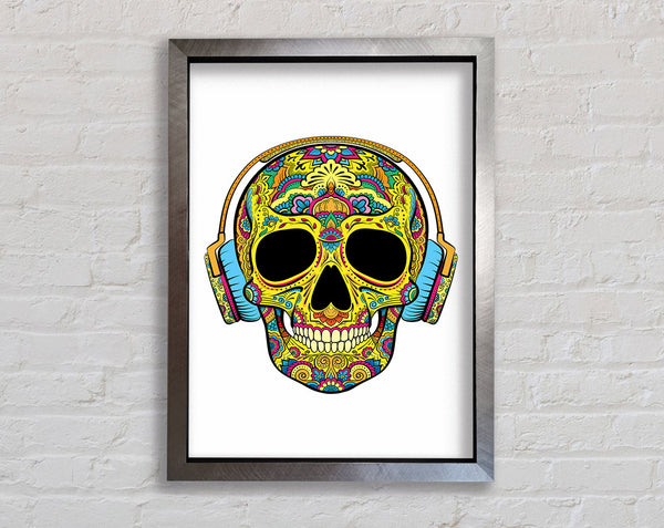 Headphones Skull Framed Print