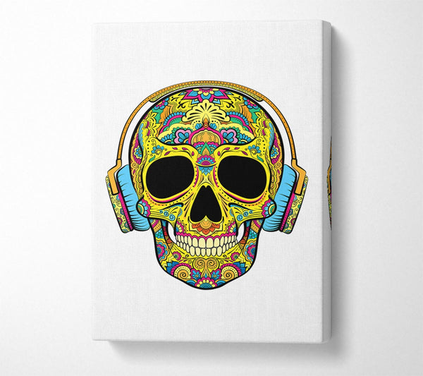  A Canvas Print of Headphones Skull Canvas Art