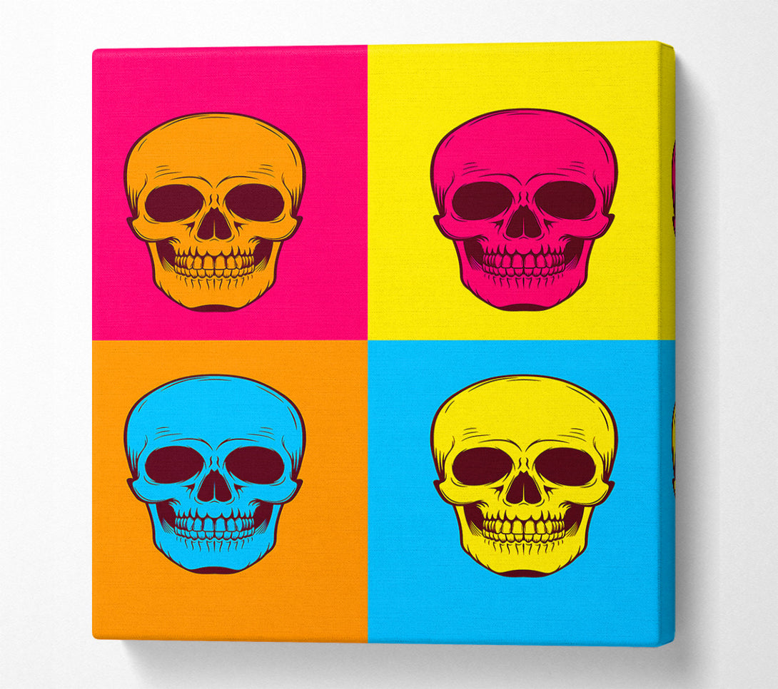  A Canvas Print of Funky Skulls Canvas Wall Art