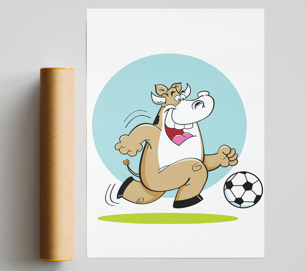 Football Bull Fun Giclee Print