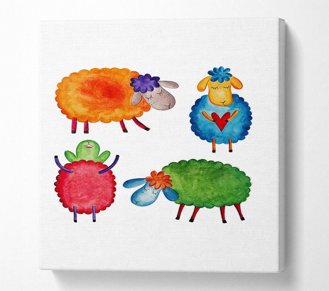  A Canvas Print of Colourful Sheep Canvas Print