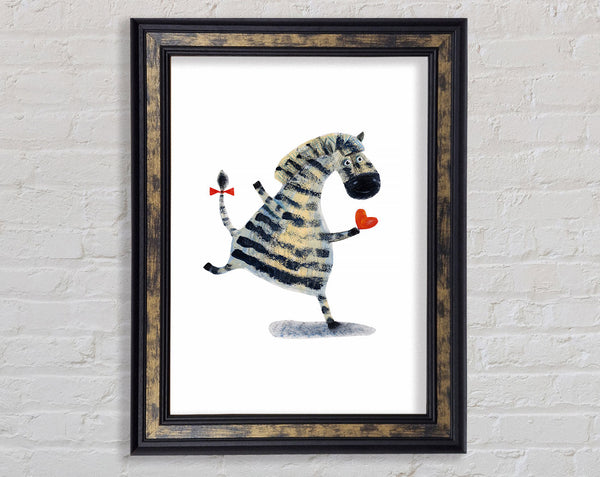 Dancing Zebra Love Framed Print