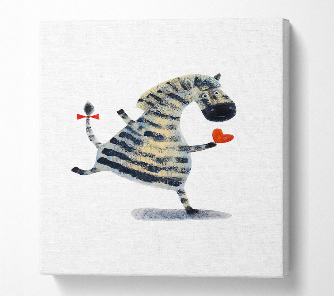  A Canvas Print of Dancing Zebra Love Canvas Wall Art