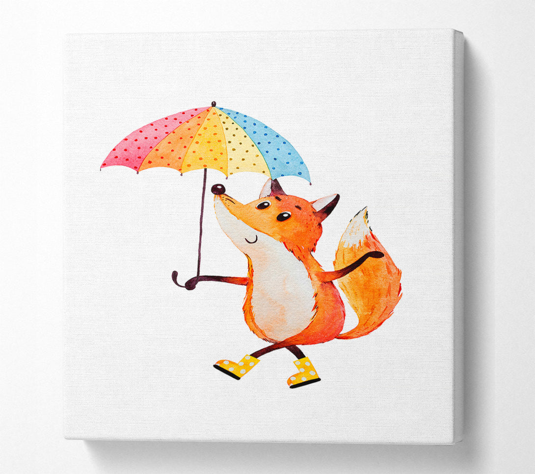  A Canvas Print of Foxy In The Rain Canvas Art