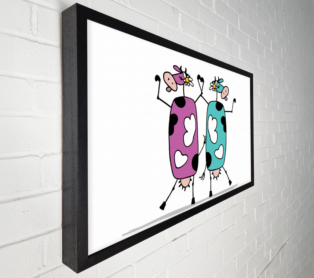  A Canvas Print of Dancing Cows Canvas Wall Art