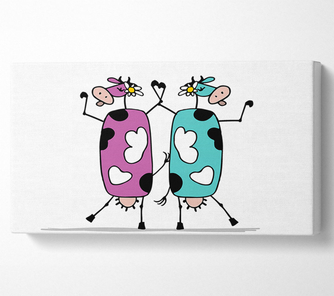  A Canvas Print of Dancing Cows Canvas Wall Art