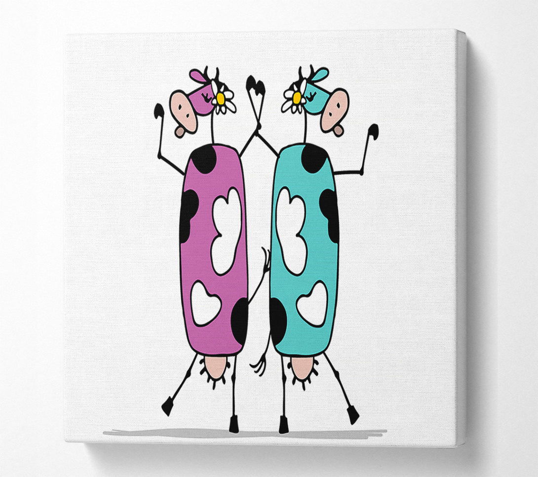  A Canvas Print of Dancing Cows Canvas Wall Art
