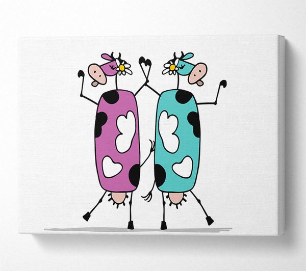  A Canvas Print of Dancing Cows Canvas Wall Art