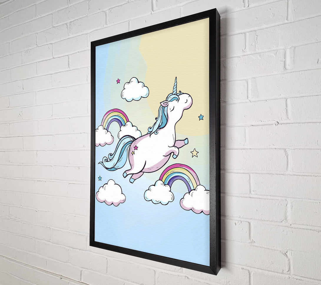  A Canvas Print of Flying Unicorn Rainbows Canvas Art