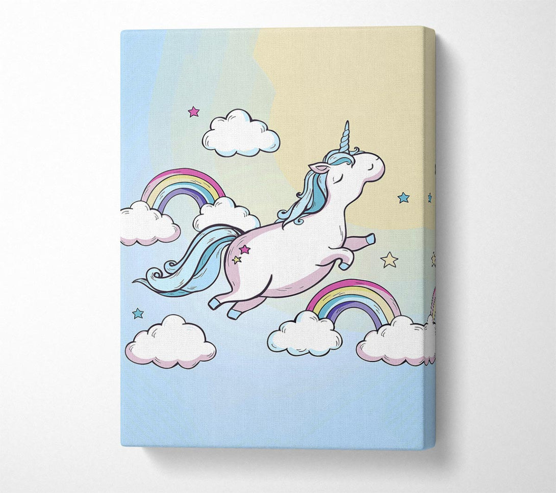 A Canvas Print of Flying Unicorn Rainbows Canvas Art
