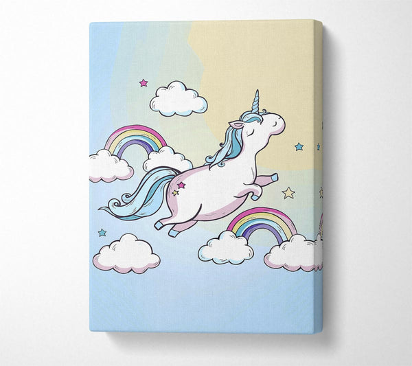  A Canvas Print of Flying Unicorn Rainbows Canvas Art