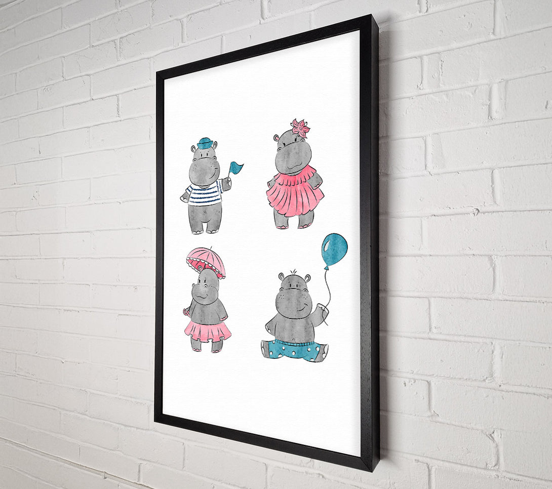  A Canvas Print of Hippo Love Canvas Wall Art