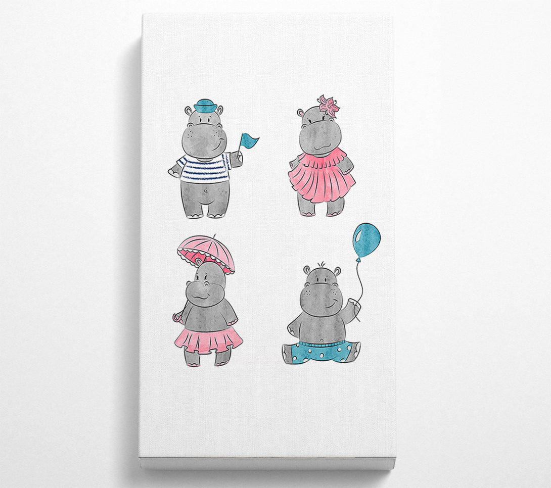  A Canvas Print of Hippo Love Canvas Wall Art