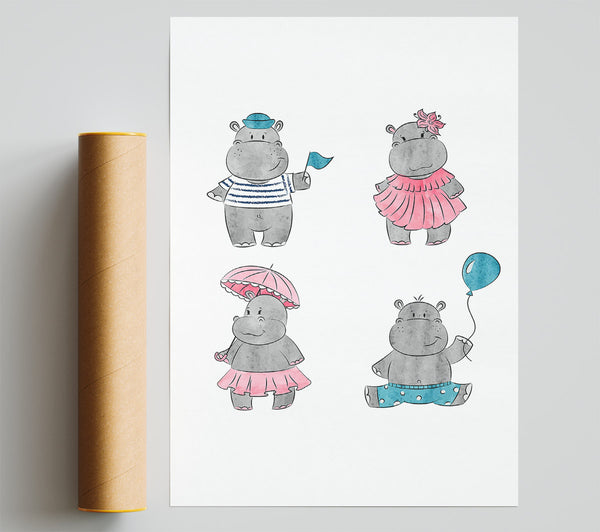 Hippo Love Giclee Print