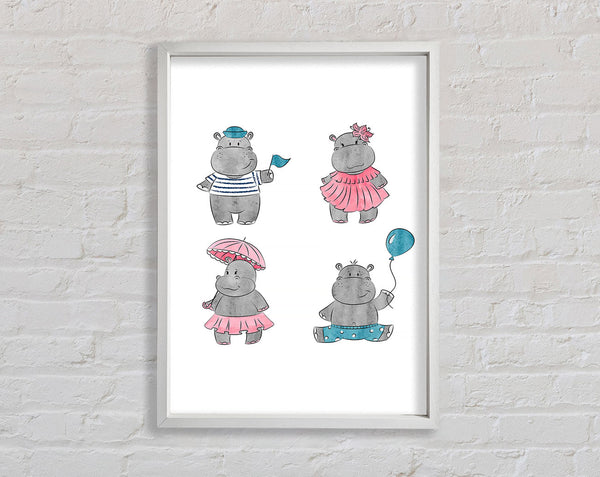 Hippo Love Framed Print